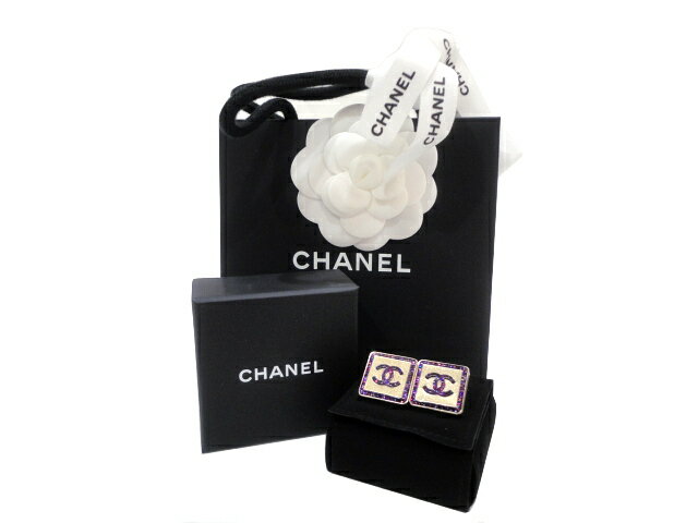 シャネル ピアス（レディース） ［PR］【新品】【未使用品】CHANEL シャネル AB7246 B07015 NF923 ココマーク スクエアピアス メタル×レジン ゴールド×パープル 2021-2022クルーズ 新作 レディース 女性用 イヤリング ジュエリー アクセサリー プレゼント ギフト 希少 レア