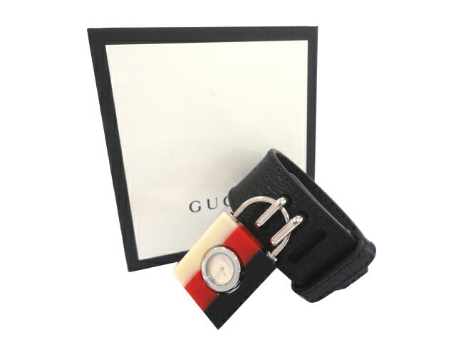 ［PR］【新品同様品】GUCCI グッチ YA150515/150.5 コンスタンス プレキシウォッチ SS/革 ホワイト×レッド×ネイビー ホワイトシェル クオーツ レディース 女性用 メンズ ボーイズ ブランドウォッチ ステンレス レザー ブラック 希少 レア プレゼント ギフト