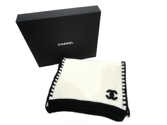 ［PR］【新品】【未使用品】2023-2024 AW 新作 CHANEL シャネル AA9202 B13195 NO936 ロゴ ニットマフラー ビーニー カシミヤ×シルク ホワイト×ブラック 23A レディース 女性用 ブランド ファッション 白×黒 希少 レア プレゼント ギフト