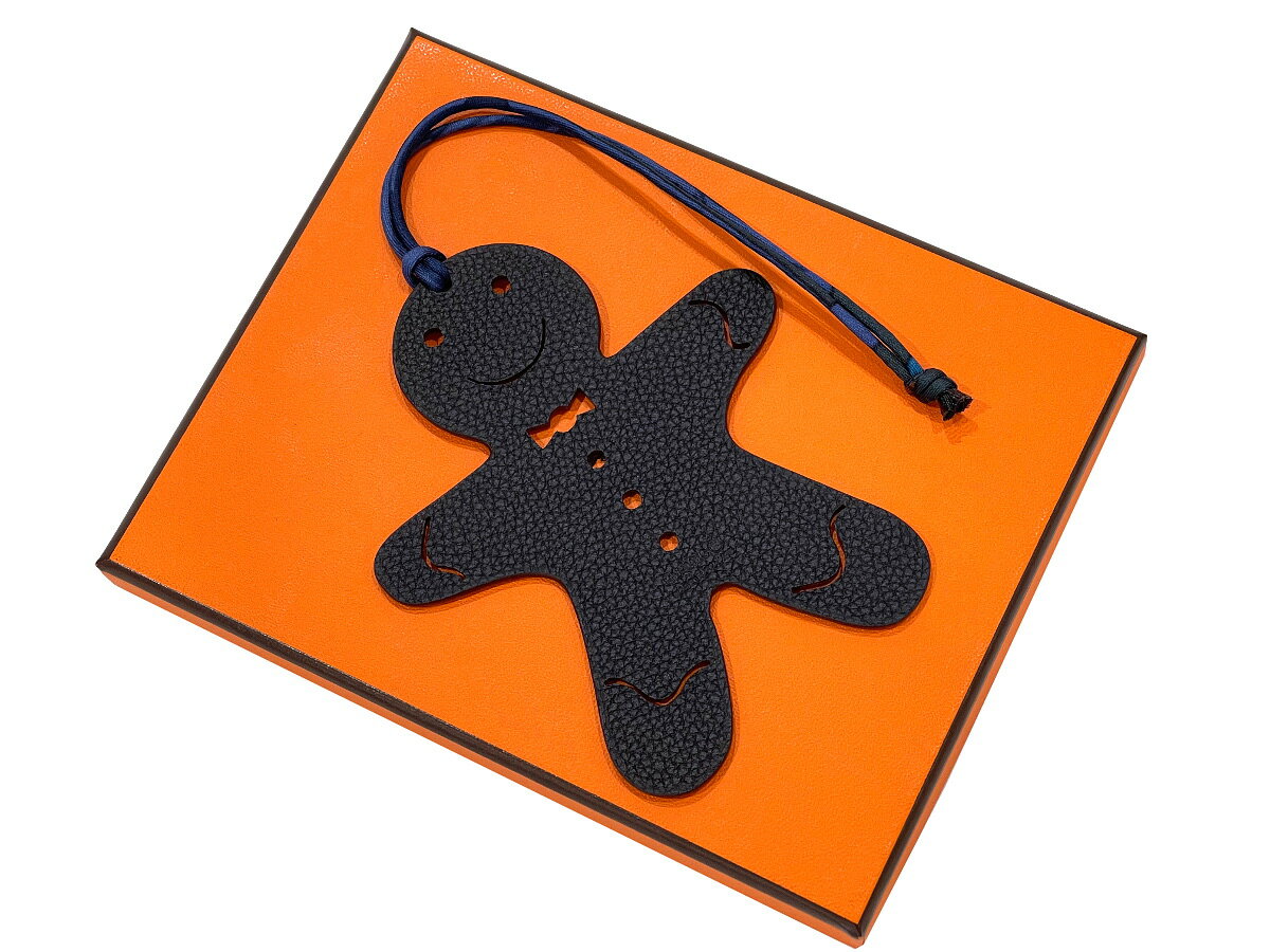［PR］【新品同様品】HERMES エルメス プティアッシュ ジンジャーブレッドマン トゴ×ヴォーエプソン ブラック×イエロー バッグチャーム バッグ用アクセサリー ブランド レディース 女性用 本革 レザー 黒 黄色 希少 レア プレゼント ギフトのサムネイル