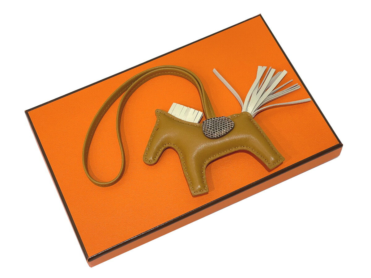 Rakuten - ［PR］【新品同様品】【未使用品】HERMES エルメスロデオ PM タッチ バッグチャーム ラムスキン×リザードナチュラ セサミ×クレ×デゼール U刻印 アクセサリー ファッション 小物 レディース 女性用 馬 ブランド カーフ エキゾチックレザー 希少 レア プレゼント ギフト
