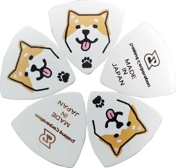 Daikingギターピック　柴犬0.8mm硬質塩ビ製、日本製造。5枚パック。ネコポスでお客様宅ポスト ...