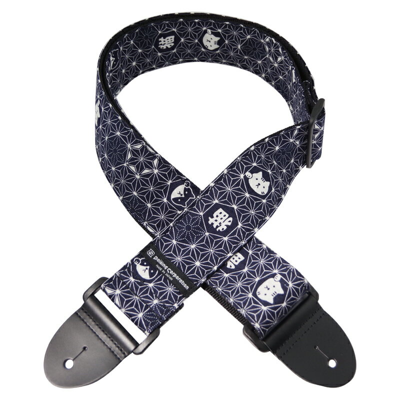 樂天商城 - Daiking ギターストラップ 麻の葉猫柄 猫柄 日本製 エレキギター ベース対応 猫好き おしゃれ 個性的 ギターアクセサリー