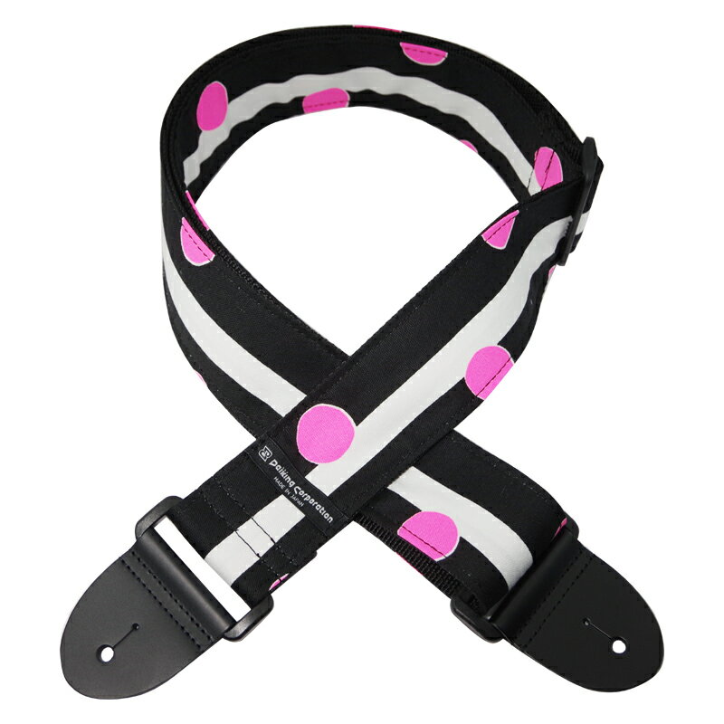 樂天商城 - Daiking ギターストラップ ネオンドットピンク柄 日本製 エレキギター ベース対応 ドット柄 ピンク おしゃれ 個性的 ギターアクセサリー