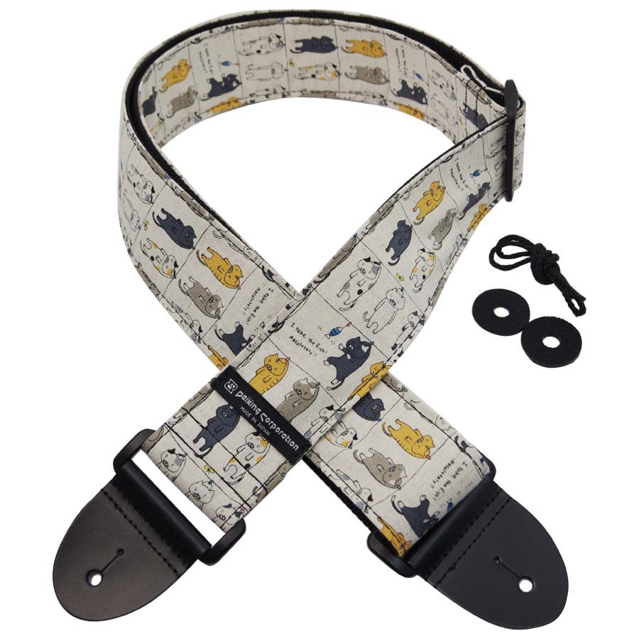 樂天商城 - Daiking ギターストラップ 洗濯猫柄 猫柄 日本製 エレキギター ベース対応 猫好き おしゃれ 個性的 ギターアクセサリー