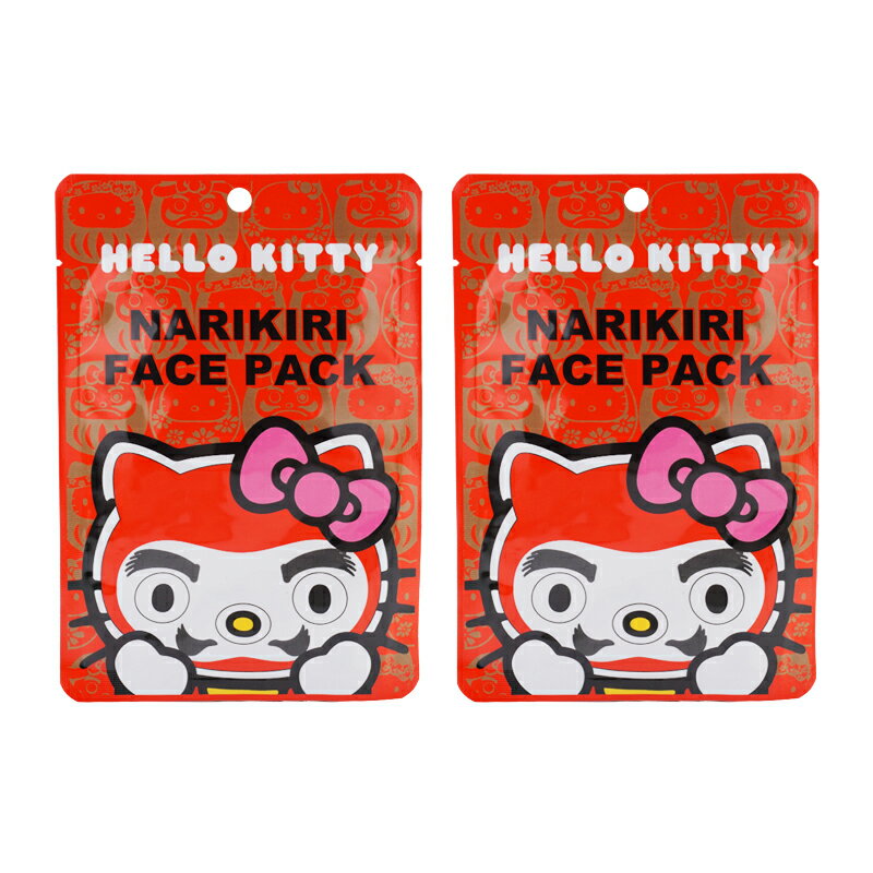 樂天商城 - [2個セット]Sanrio サンリオ なりきりフェイスパック ハローキティ だるまちゃん バラの香り 1枚 20mL 旅行[ギフトラッピング対応]