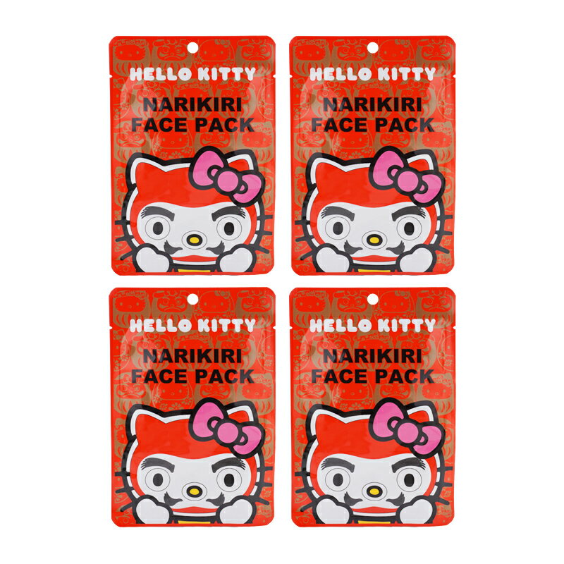樂天商城 - [4個セット]Sanrio サンリオ なりきりフェイスパック ハローキティ だるまちゃん バラの香り 1枚 20mL 旅行[ギフトラッピング対応]