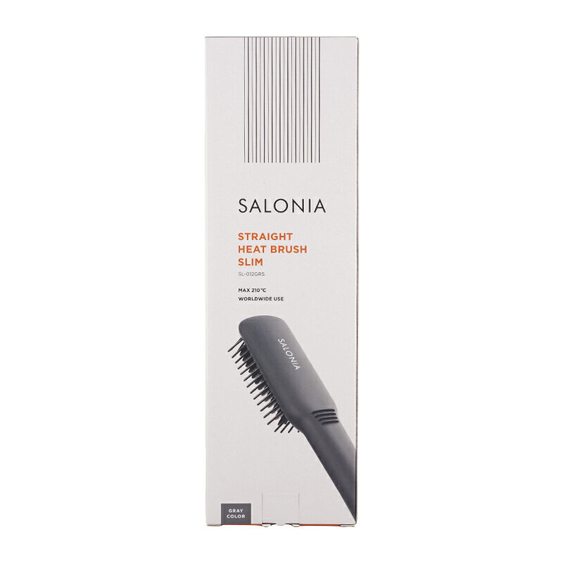 SALONIA サロニア ストレートヒートブラシ スリム グレー SL-012GRS ストレートア...