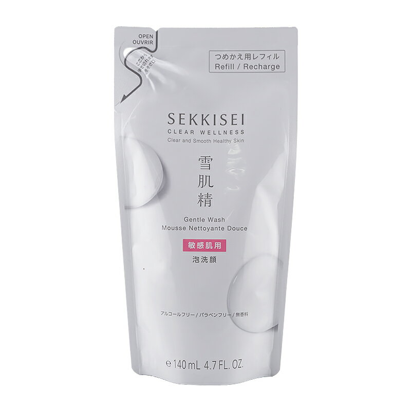Sekkisei - 雪肌精 クリアウェルネス ジェントル ウォッシュ つめかえ用 140mL 無香料 洗顔料 泡洗顔フォーム 詰め替え用 レフィル 低刺激[ギフトラッピング対応]