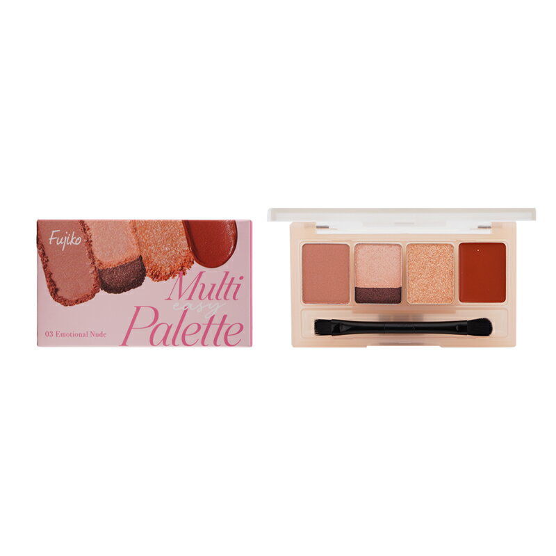 Fujiko フジコ マルチイージーパレット [03エモーショナルヌード]4.1g アイシャドウ マルチパレット メイクアップ 保湿成分配合 [ギフトラッピング対応]