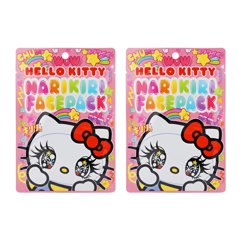乐天商城 - [2個セット]Sanrio サンリオ なりきりフェイスパック ハローキティカワイイ ナベユカ バラの香り 1枚入り 20mL 旅行[ギフトラッピング対応]