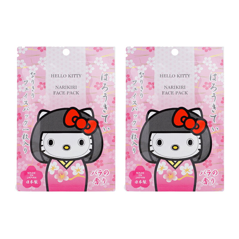 Rakuten - [2個セット]Sanrio サンリオ なりきりフェイスパック ハローキティ なりきり バラの香り 1枚入り 20mL 旅行[ギフトラッピング対応]