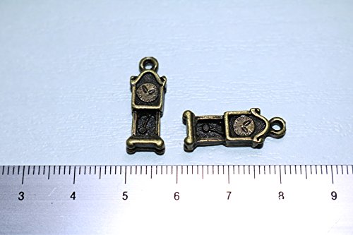 古時計 金古美 チャーム 2個 アンティークゴールド レジン パーツ キーホルダー ネックレス ピアス アクセサリー DIY ハンドメイド