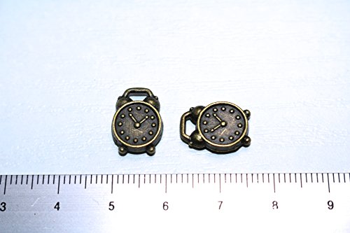 置き時計チャーム 金古美 2個 アンティークゴールド レジン パーツ キーホルダー ネックレス ピアス アクセサリー DIY ハンドメイド