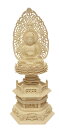 総柘植仏像 眼入座釈迦如来(金泥入) 六角台座 唐草光背 2寸 送料無料 0905a002a