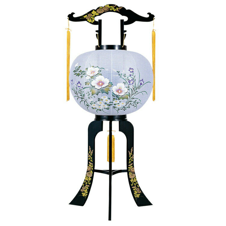 盆提灯 盆ちょうちん お盆提灯 回転 みさき 影付芙蓉 紙張 プラスチック 高88cm (2459) 送料無料 1804a052a