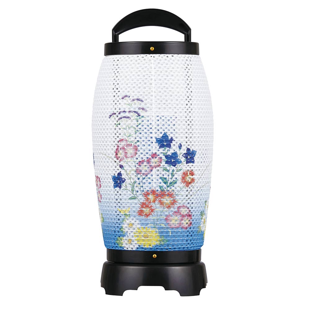 盆提灯 盆ちょうちん お盆提灯 回転　せいらん 1号 桔梗に撫子 紙張 レース　高41cm (2721) 送料無料 1806a045a