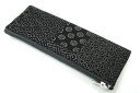 数珠袋 念珠袋 印伝調ペンケース型 寄せ柄(黒 黒 7G) 数珠入 念珠入 【クリックポスト配送のみ:送料無料】k12009