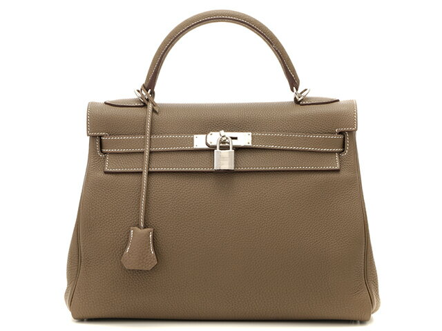 HERMES　エルメス　ケリー32　エトゥープ/シルバー金具 【中古】【大黒屋】