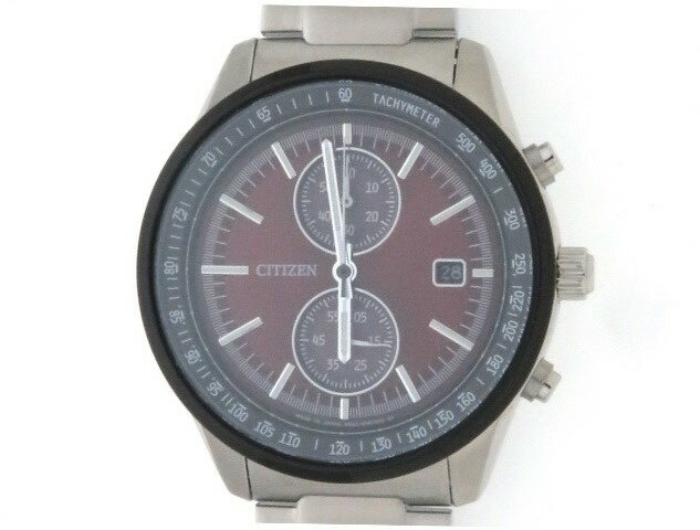 【2020年9月並行】CITIZEN シチズン　JOUNETSU COLLECTION エコドライブ ソーラー 　CA7034-96W　SS　レッド文字盤　メンズ　【436】 【中古】【大黒屋】