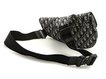Dior ディオール ボディバッグ オブリーク サドルボディバッグ ネイビー/ブラック キャンバス 1ADPO093YKY SJ【472】 【中古】【大黒屋】