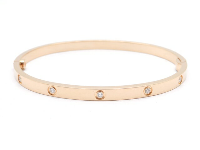 Cartier　カルティエ　貴金属・宝石　ラブブレス　ラブブレスSM　オールダイヤ　バングル　PG　ピンクゴールド　17.4g　16号　B6047900　【430】2148103202315 【中古】【大黒屋】のサムネイル