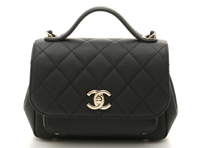CHANEL　シャネル　バッグ　マトラッセ　トップハンドルチェーンショルダー　ブラック　ゴールド金具　グレインドカーフスキン　A93749　【200】 【中古】【大黒屋】のサムネイル