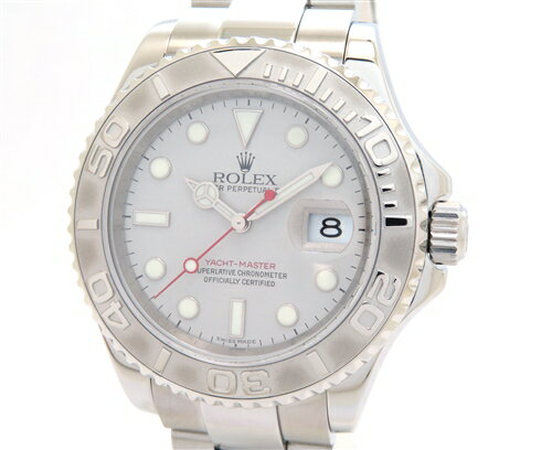 M番 2009年並行 ROLEX ロレックス ヨットマスター ロレジウム 16622 シルバー文字盤 プラチナ×ステンレススチール　自動巻き　OH/外装仕上げ済み　【200】 【中古】【大黒屋】