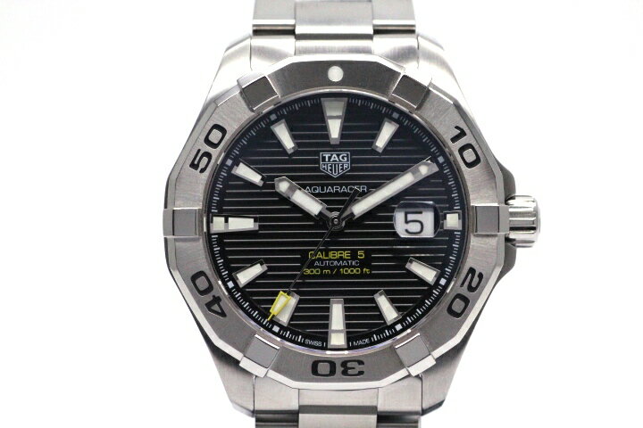 TAG HEUER　タグホイヤー　アクアレーサー　キャリバー5　WAY2010　メンズ　自動巻き　時計　黒文字盤　300m防水【472】HU 【中古】【大黒屋】