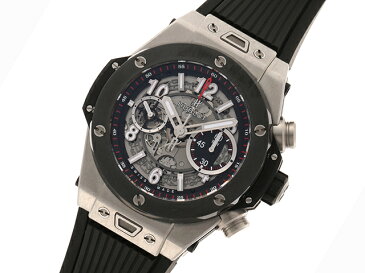 HUBLOT ウブロ ビッグバン・ウニコ・チタニウム 411.NM.1170.RX オートマチック チタン/セラミック/ラバー スケルトン クロノグラフ 100m防水 TM2【472】 【中古】【大黒屋】