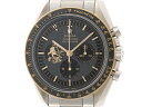 【アポロ11号 50周年記念 6969本限定】OMEGA オメガ 時計 スピードマスタームーンウォッチ　310.20.42.50.01.001　 オートマチック 　黒文字盤　クロノグラフ機能　YG/SS　男性用時計【433】 【中古】【大黒屋】