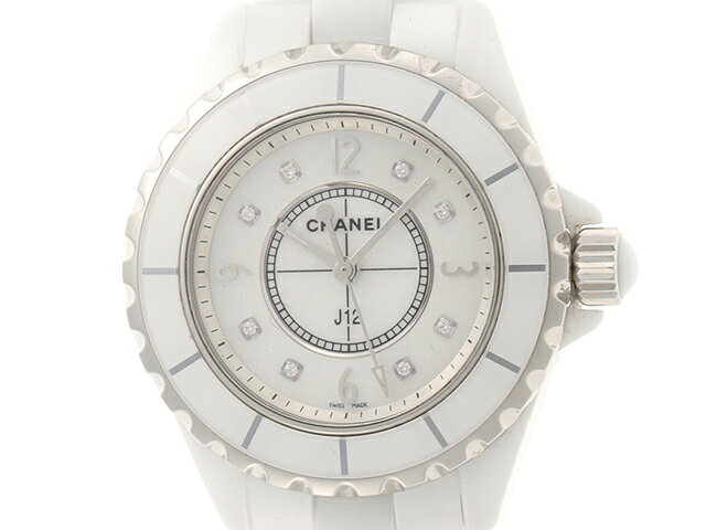 CHANEL　シャネル　時計　J12　H2422　ホワイトシェル文字盤　8ポイントダイヤ　ホワイトセ ...