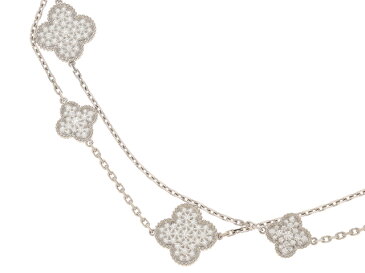 Van Cleef&Arpels ヴァンクリーフ マジックアルハンブラロング ネックレス 貴金属 宝石 ホワイトゴールド パウ゛ェダイヤ ダイヤモンド 84.9g【432】2143200382571 【中古】【大黒屋】