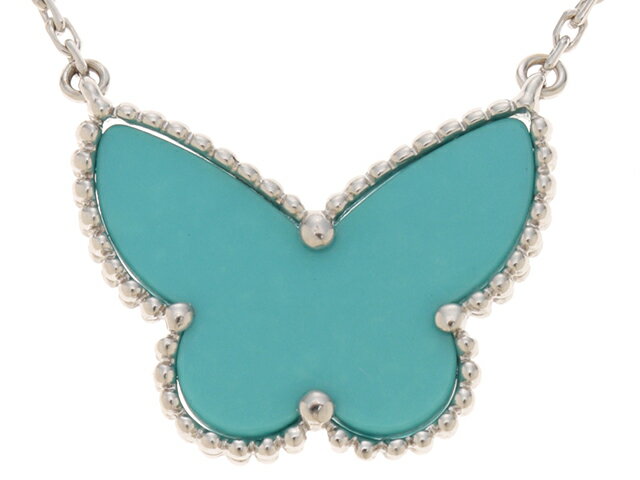 Van Cleef & Arpels　ヴァンクリーフ＆アーペル　ラッキーアルハンブラ　ホワイトゴールド　ターコイズ　ネックレス　WG　TQ　5.5g　保存袋・ギャラ・修理明細書付き【433】 【中古】【大黒屋】のサムネイル
