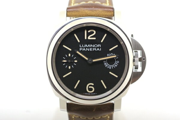 2018年12月並行PANERAIパネライ時計ルミノールマリーナ8デイズアッチャイオ手巻き時計PAM00590SS/革/ラバー