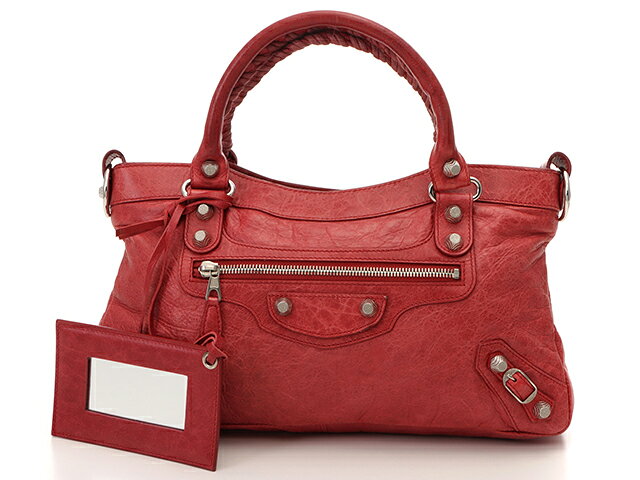 BALENCIAGA　バレンシアガ　バッグ　ザ・ファースト　レッド　レザー　240577　【432】 【中古】【大黒屋】