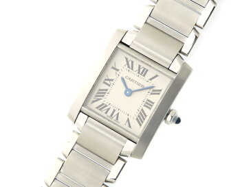 Cartier カルティエ タンクフランセーズSM W51008Q3 ホワイトローマ文字盤 SS ステンレス クオーツ レディースウォッチ 時計【204】 【中古】【大黒屋】