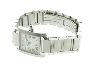 Cartier カルティエ タンクフランセーズSM W51008Q3 ホワイトローマ文字盤 SS ステンレス クオーツ レディースウォッチ 時計【204】 【中古】【大黒屋】