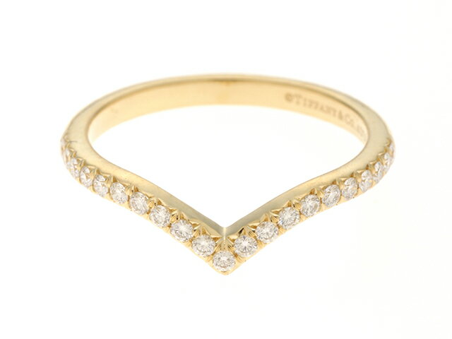 TIFFANY&CO　ティファニー　ソレストVリング　指輪　ダイヤモンド　K18　イエローゴールド　2.1g　サイズ51号　日本サイズ11号　【472】JH 【中古】【大黒屋】のサムネイル