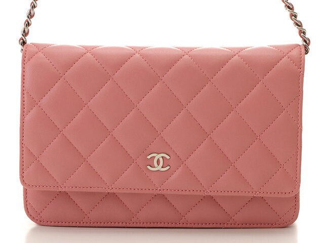 CHANEL　シャネル　マトラッセ　チェーンウォレット　ピンク　SV金具　ラムスキン【431】 【中古】【大黒屋】のサムネイル