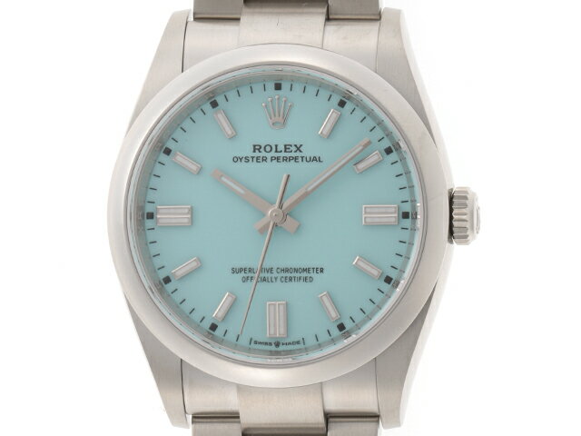 2021年7月　ROLEX　ロレックス　オイスターパーペチュアル36　126000　ターコイズブルー文字盤　ステンレススチール　自動巻き　（2147100368673）【200】 【中古】【大黒屋】