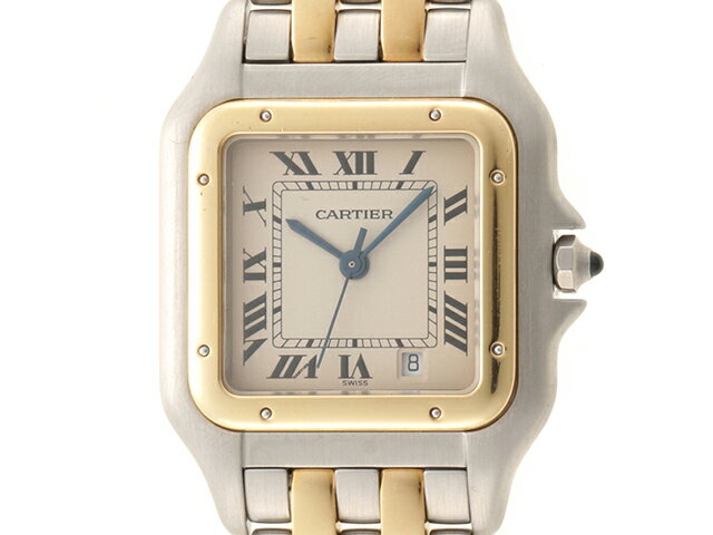 Cartier　カルティエ　時計 パンテールMM・2ロウ　アイボリー文字盤　カレンダー機能　YG/SS 2148103377600【430】 【中古】【大黒屋】のサムネイル