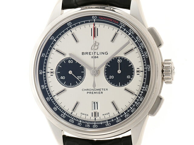 BREITING ブライトリング　プレミエB01　ホワイト　ブラック　ステンレス/革　メンズ　自動巻き　2148103388125　【432】 【中古】【大黒屋】のサムネイル