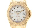 1998年 ギャラ W番 並行 ROLEX ロレックス ヨットマスター 68628 オートマチック ホワイト YG ボーイズサイズ 34.0mm W番 100m防水 TM2【472】 【中古】【大黒屋】