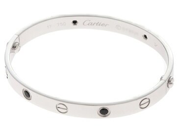 Cartier　カルティエ　ブレスレット　ラブブレスハーフ　旧型　K18ホワイトゴールド　ブラックサファイア　33.3g　17号　【432】 【中古】【大黒屋】