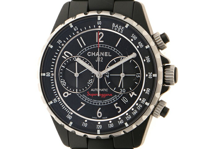 CHANEL シャネル J12 スーパーレッジェーラ H3409 オートマチック セラミック ブラック 200m防水 TM2【472】 【中古】【大黒屋】