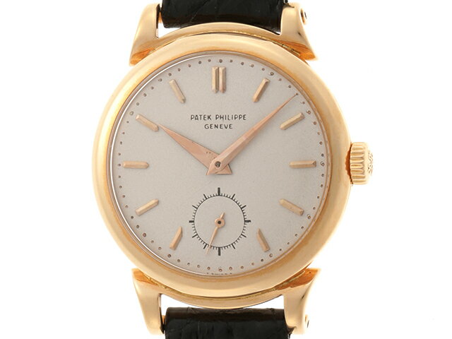 PATEK PHILIPPE　パテック・フィリップ 　時計　カラトラバ　スクロールラグ　1491R　手巻き　YG　革　【432】 【中古】【大黒屋】