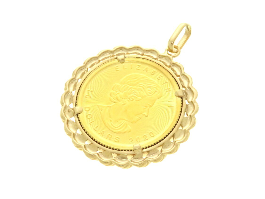 GINZA TANAKA　田中貴金属　K24メイプルリーフ金貨 1/4オンス ペンダントトップ　K18イエローゴールド　【431】 【中古】【大黒屋】のサムネイル