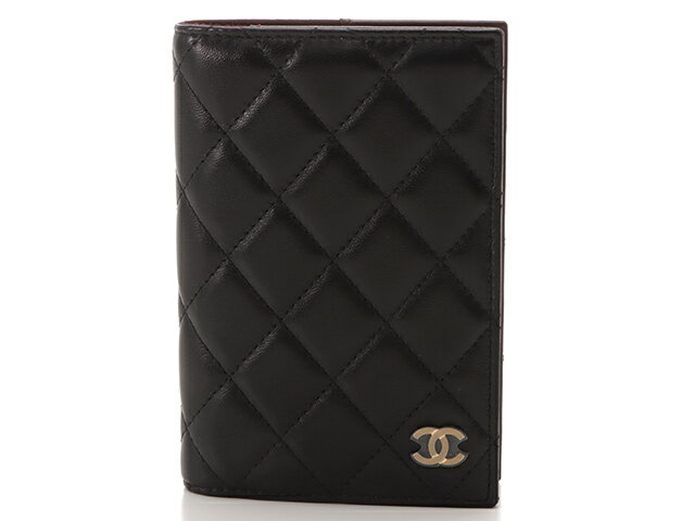 中古ブランド品なら老舗の質店『質屋大黒屋』CHANEL シャネル マトラッセ 手帳カバー ブラック/GP ラムスキン【430】2143200425964 【中古】【大黒屋】