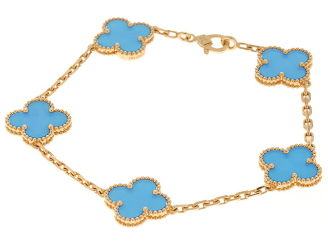 Van Cleef & Arpels　ヴァンクリーフ＆アーペル　ヴィンテージアルハンブラ　ブレスレット　YG　アゲート5　VCARP34900【430】 【中古】【大黒屋】のサムネイル